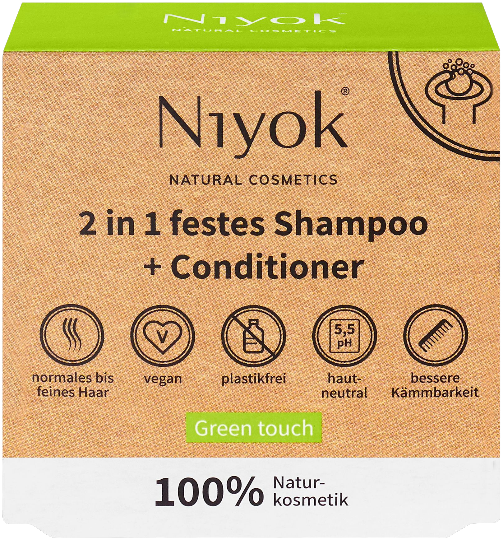 2 in 1 festes Shampoo & Conditioner Green touch 