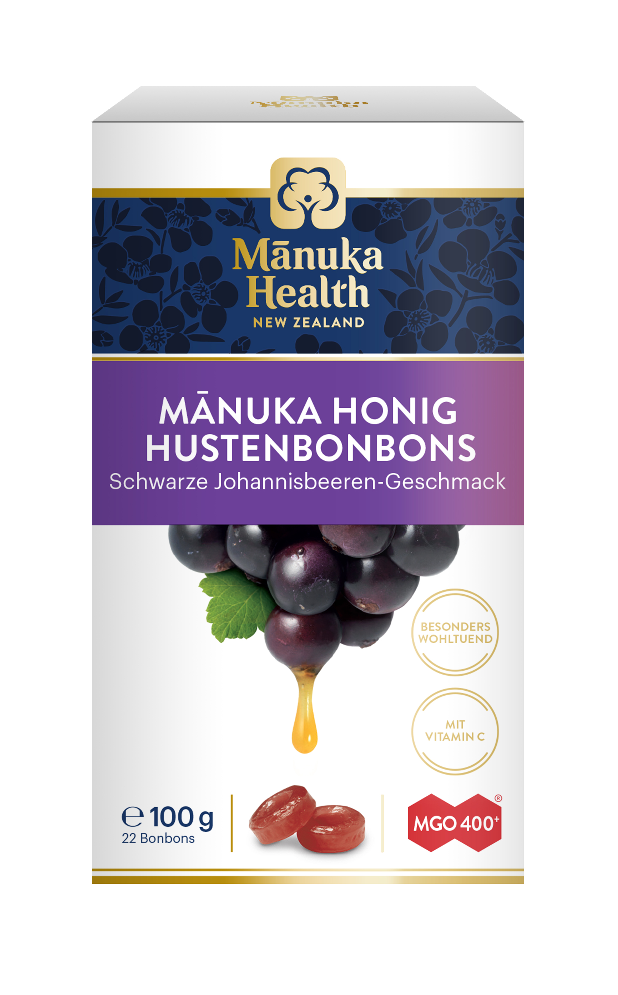 Hustenbonbons mit Manuka Honig + Schwarze Johannisbeere